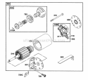 Electric Starter Diagram and Parts List for 221432-0145-05  Briggs and Stratton Engine